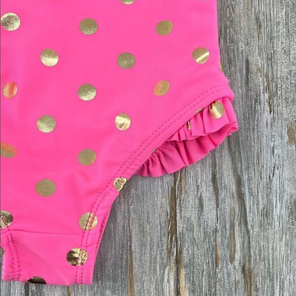 Baby Toddler Girl Zip Rash Guard One-Piece Swimsuit, Size 18M - Picture 4 of 6